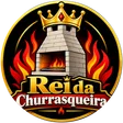 Logo da Rei da Churrasqueira na Brasa: coroa sobre uma churrasqueira em chamas